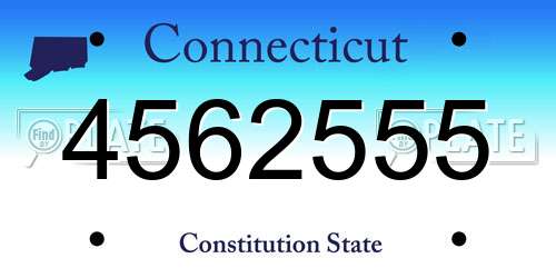 4562555 Connecticut License Plate