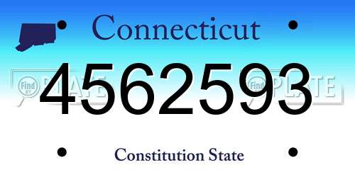 4562593 Connecticut License Plate