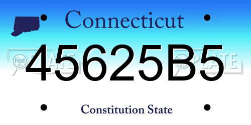 45625B5 Connecticut License Plate