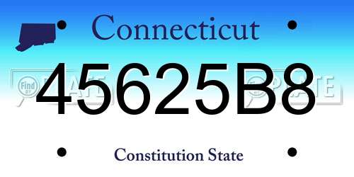 45625B8 Connecticut License Plate