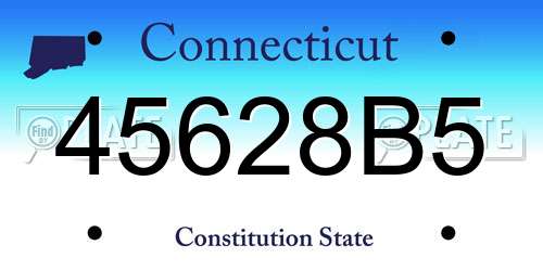 45628B5 Connecticut License Plate