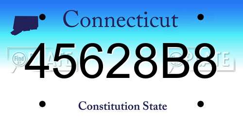 45628B8 Connecticut License Plate