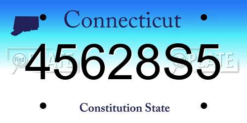 45628S5 Connecticut License Plate