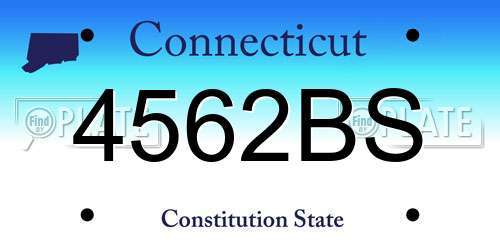 4562BS Connecticut License Plate