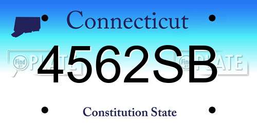 4562SB Connecticut License Plate