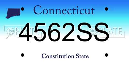 4562SS Connecticut License Plate