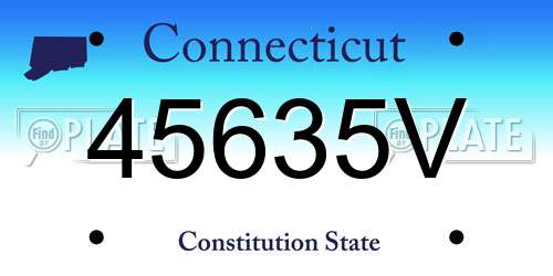 45635V Connecticut License Plate