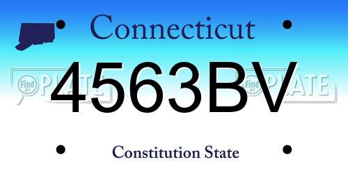 4563BV Connecticut License Plate