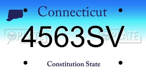 4563SV Connecticut License Plate