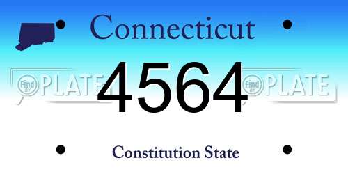 4564 Connecticut License Plate