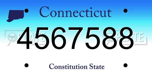 4567588 Connecticut License Plate