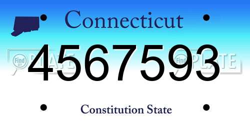 4567593 Connecticut License Plate