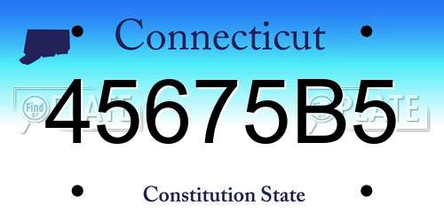 45675B5 Connecticut License Plate