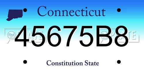 45675B8 Connecticut License Plate