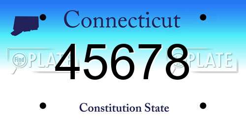 45678 Connecticut License Plate