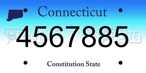 4567885 Connecticut License Plate