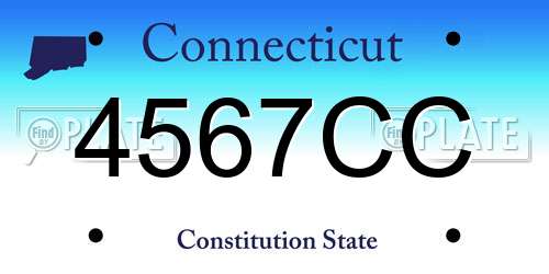 4567CC Connecticut License Plate