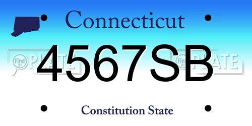 4567SB Connecticut License Plate