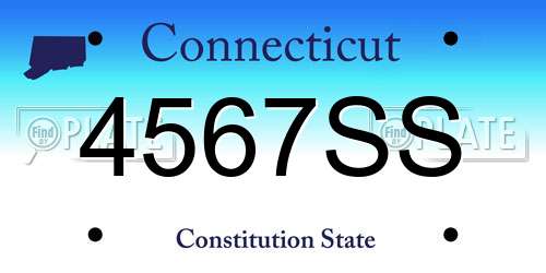 4567SS Connecticut License Plate