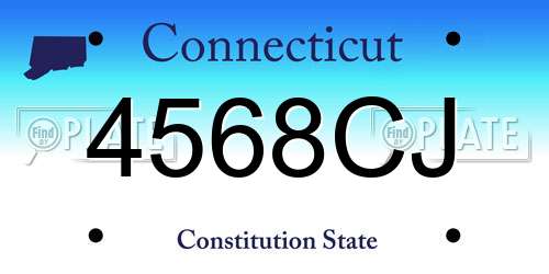 4568CJ Connecticut License Plate