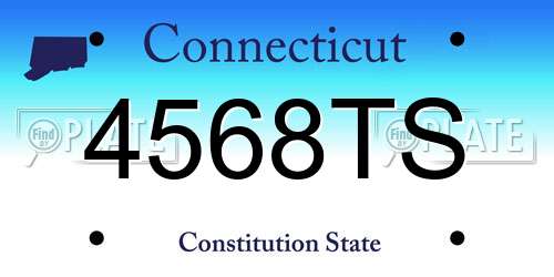 4568TS Connecticut License Plate