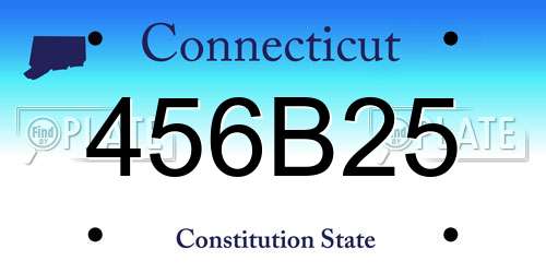 456B25 Connecticut License Plate
