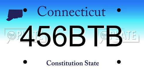 456BTB Connecticut License Plate