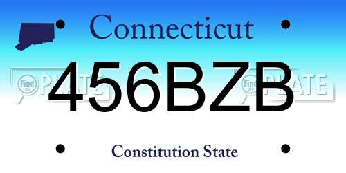 456BZB Connecticut License Plate