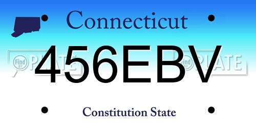 456EBV Connecticut License Plate