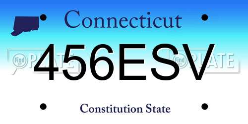 456ESV Connecticut License Plate