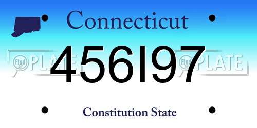 456I97 Connecticut License Plate