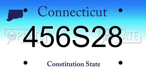 456S28 Connecticut License Plate