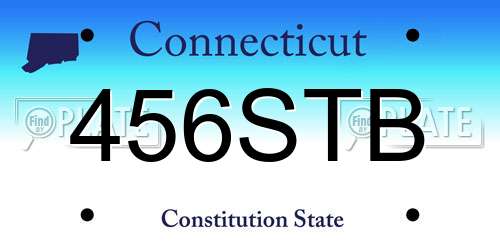 456STB Connecticut License Plate