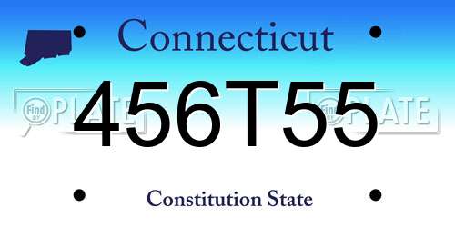 456T55 Connecticut License Plate