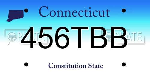 456TBB Connecticut License Plate