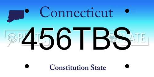 456TBS Connecticut License Plate