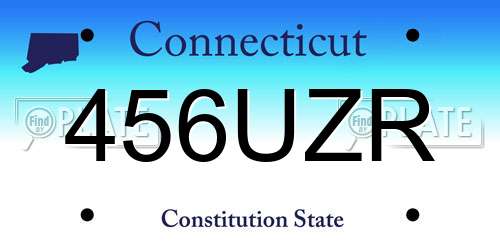 456UZR Connecticut License Plate