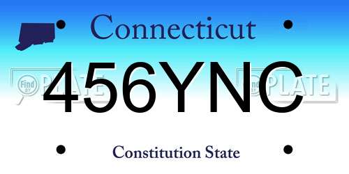 456YNC Connecticut License Plate
