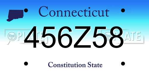 456Z58 Connecticut License Plate