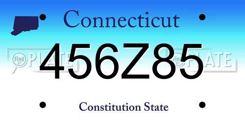 456Z85 Connecticut License Plate