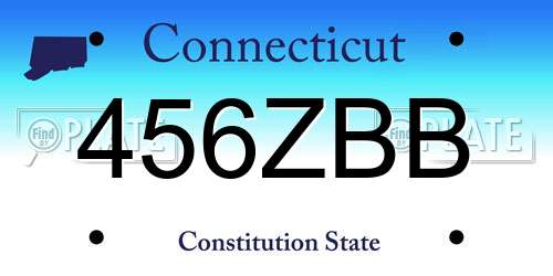 456ZBB Connecticut License Plate