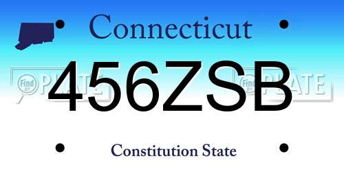 456ZSB Connecticut License Plate