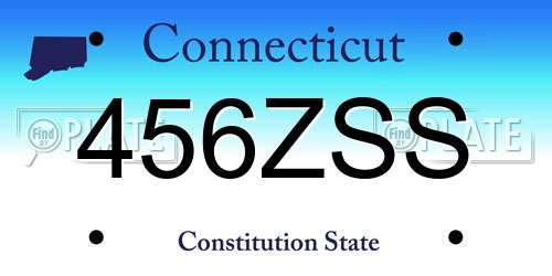 456ZSS Connecticut License Plate