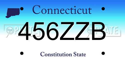 456ZZB Connecticut License Plate