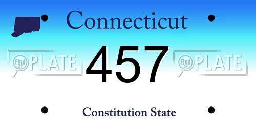 457 Connecticut License Plate