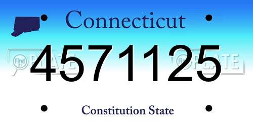 4571125 Connecticut License Plate
