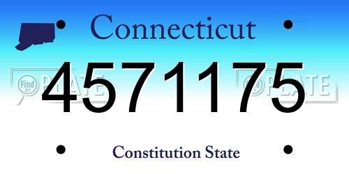 4571175 Connecticut License Plate