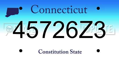 45726Z3 Connecticut License Plate