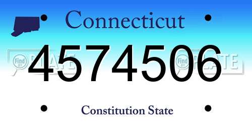 4574506 Connecticut License Plate