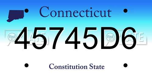 45745D6 Connecticut License Plate